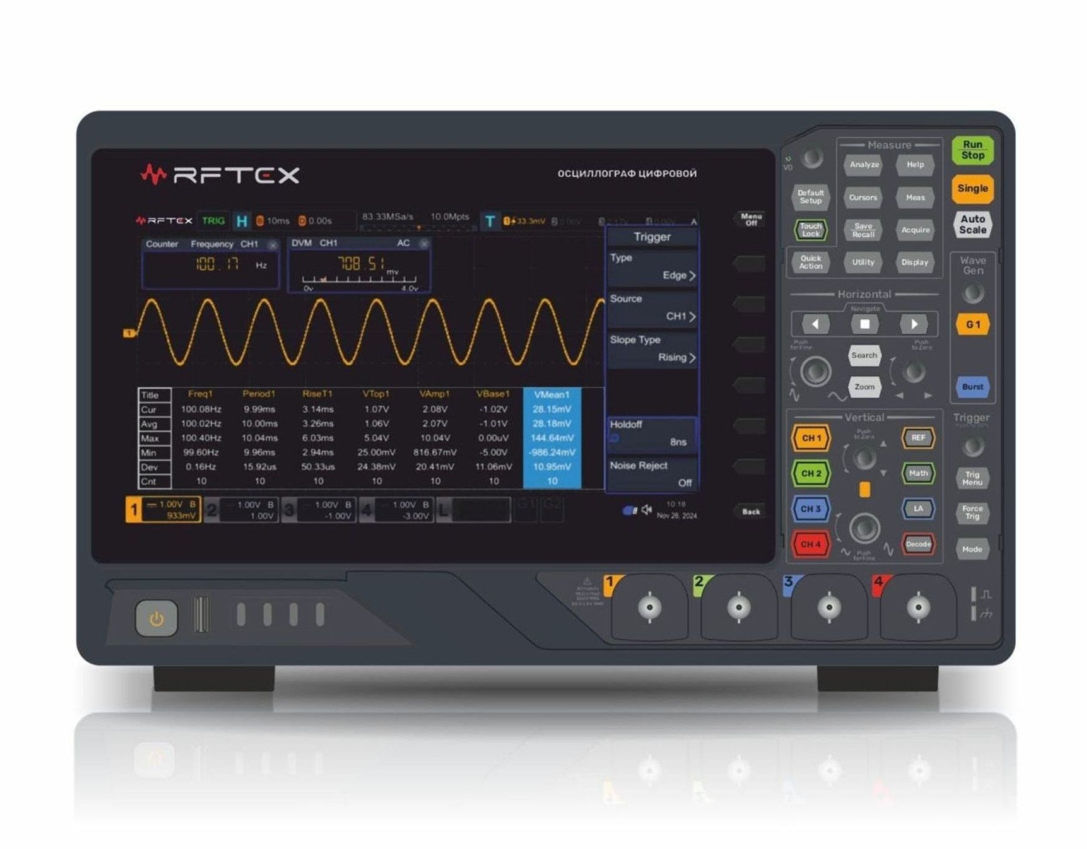 30.10.2026 | RFTex представляет серию цифровых осциллографов RTO 87000 с полосой до 500 МГц и памятью до 2 Гвыб